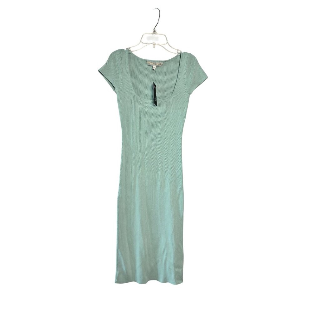 NWT GUESS Cap Sleeve Charlotte Bodycon Ribbed Dress M Aqua Ice Mint Green *READ - Picture 11 of 12